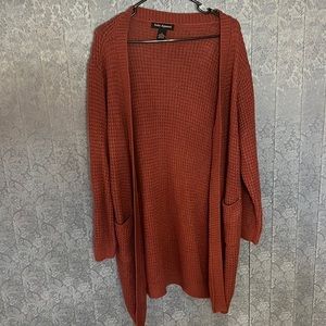 Burgundy knit cardigan